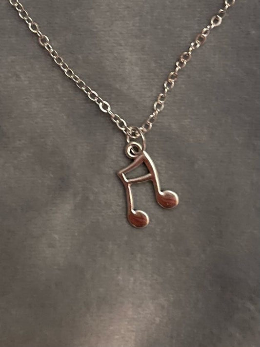 Musical Note Necklace Note Charm Music Necklace for Music Lover Gift Silver Imitation