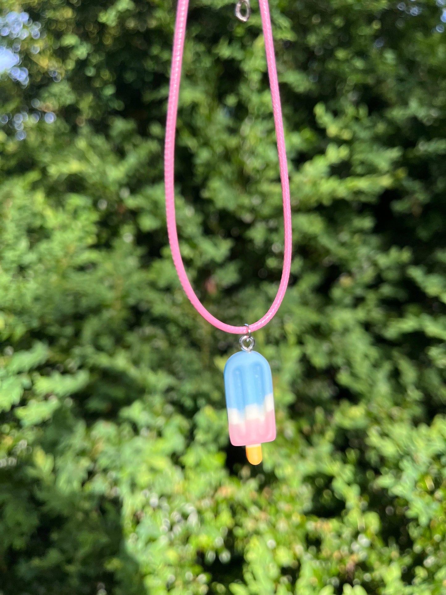 Glasshalsband Miniatyr Efterrätt smycken Glassberlock Sött halsband Hänge Sommarsmycken
