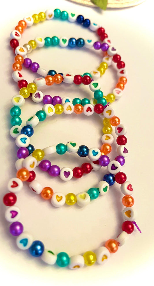 Pride Bracelet Elastic Beaded with Pearls LGBTQ+ Rainbow Jewelry Pride month accessories