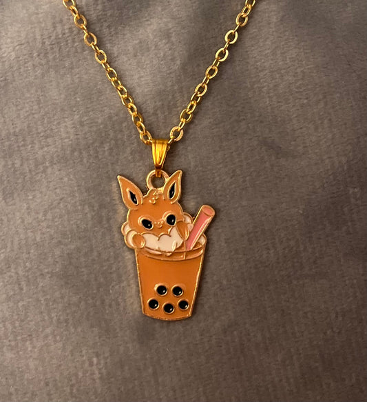 Eeveelutions Necklace Pokemon Boba Tea Eeveelutions Bubble Tea Pokemon Lover Gift Eevee Necklace Milk Tea Eeveelution