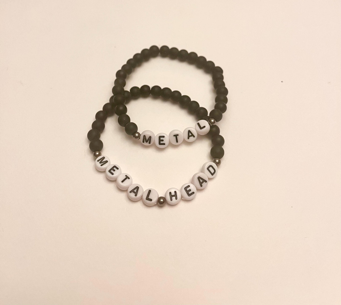 Metal armband Metalhead smycke för metalälskare Present till metalfan Svart armband Metal musik merchandise