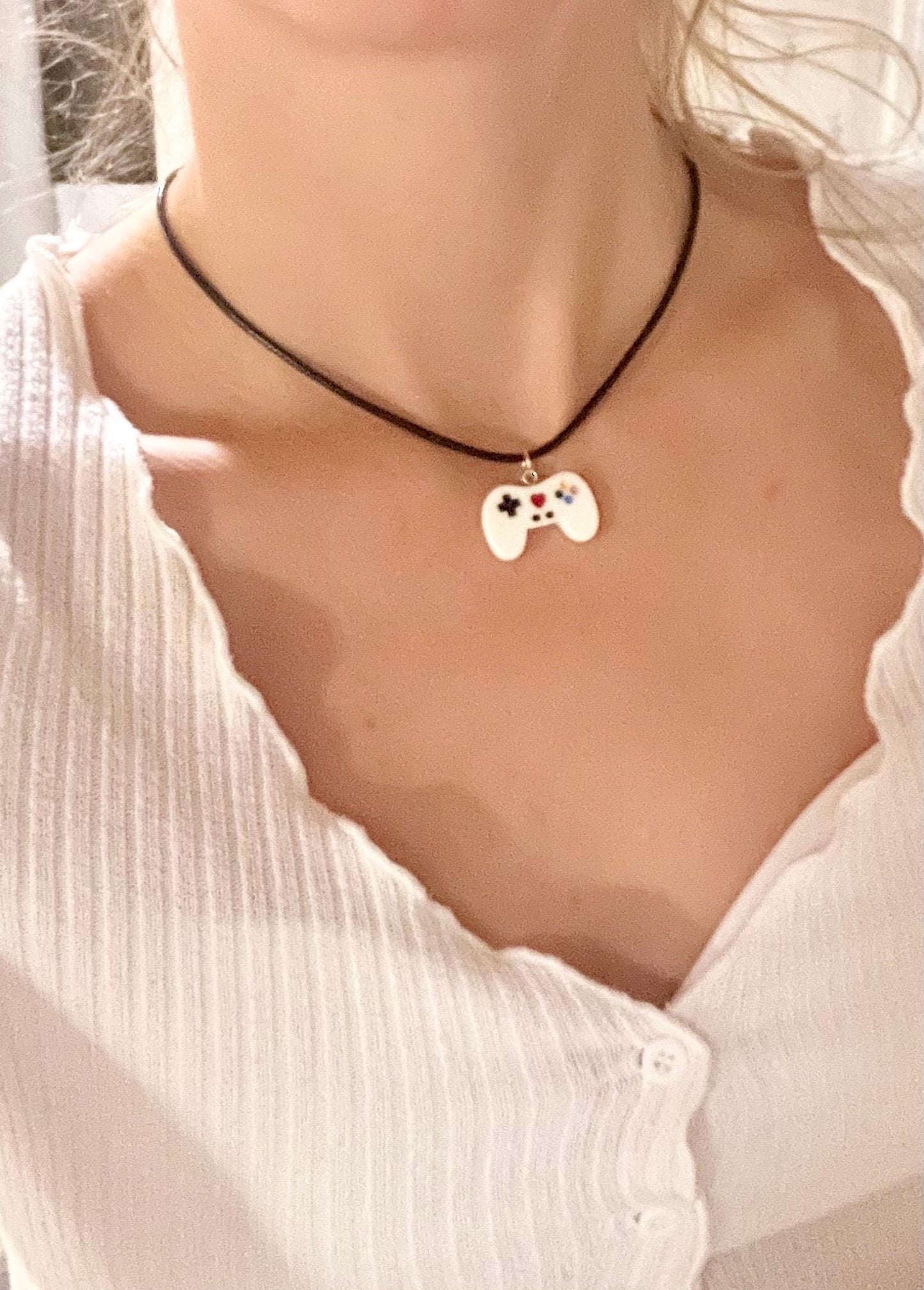 Cute Video Game Controller Necklace Gaming Jewelry Handmade Gift for Gamer Charm Hand Controller Charm