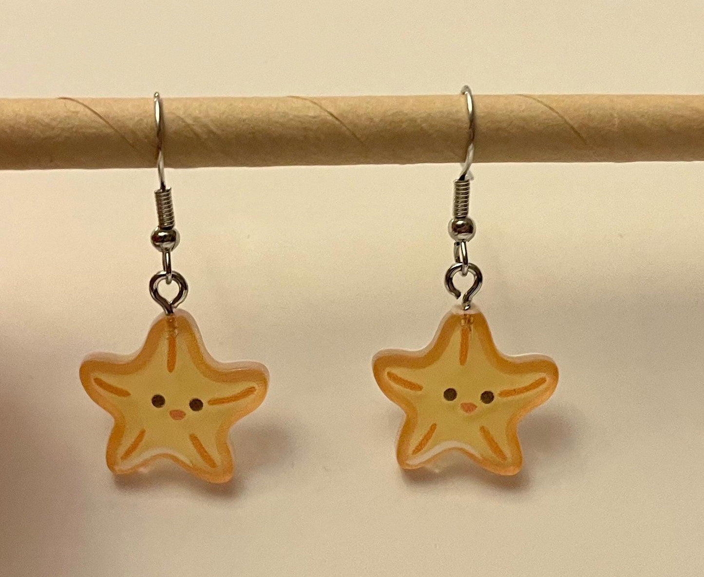 Stjärnor örhängen Söta glada stjärnor Örhängen för barn Kawaii stars