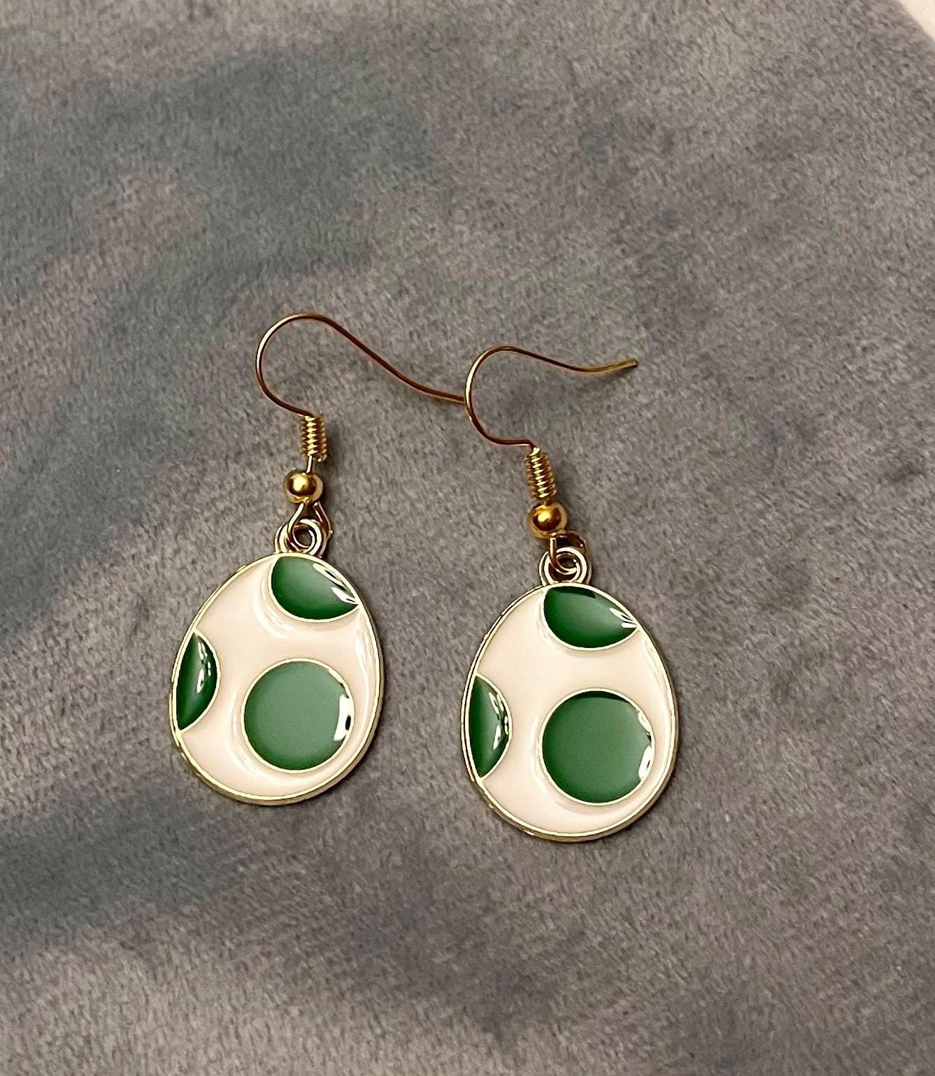 Yoshis ägg örhängen tv-spelsmycke för Yoshi-älskare present till Nintendo-älskare Örhängen Yoshi ägg berlock