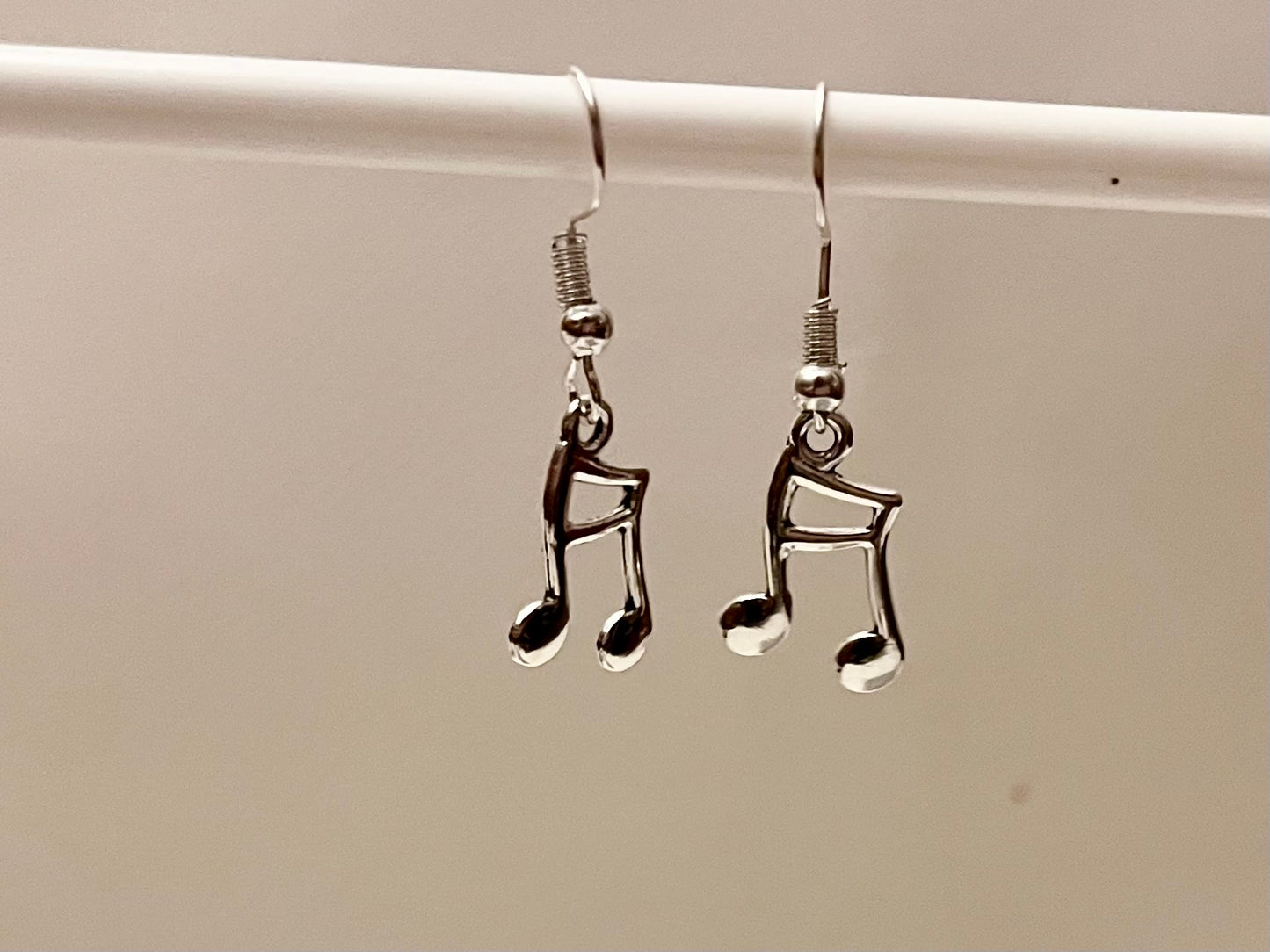Musical Notes Earrings Music Lover Gift Musician Drop dangle earrings Silver Imitation