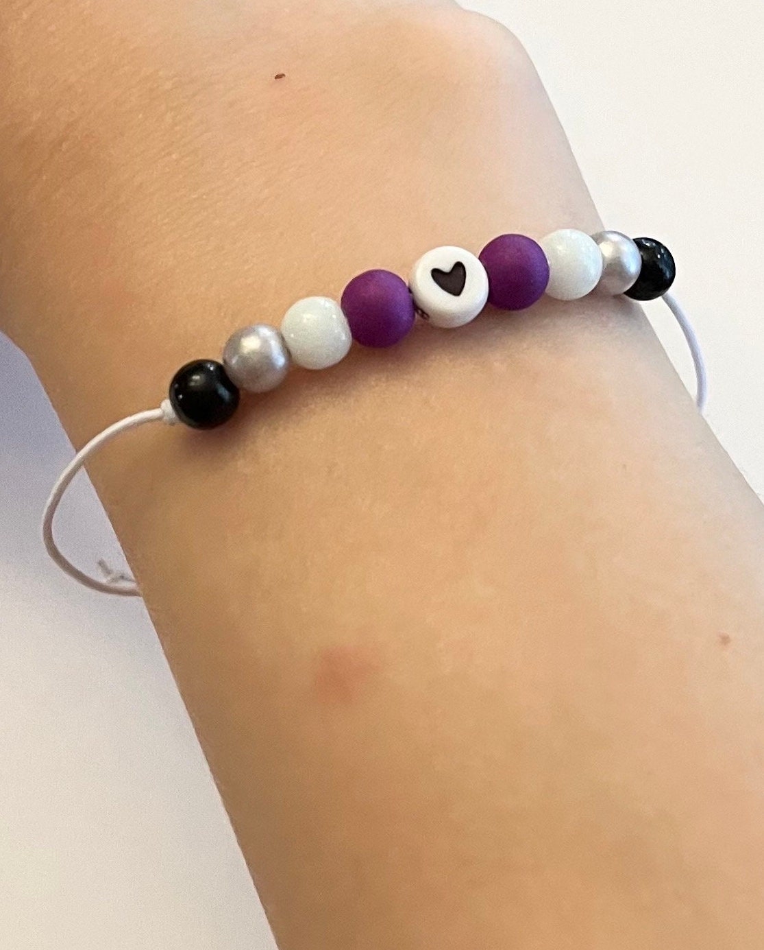 Asexuell armband Pärlat Armband Justerbart HBTQ+ Smycken för Pride Accessoarer