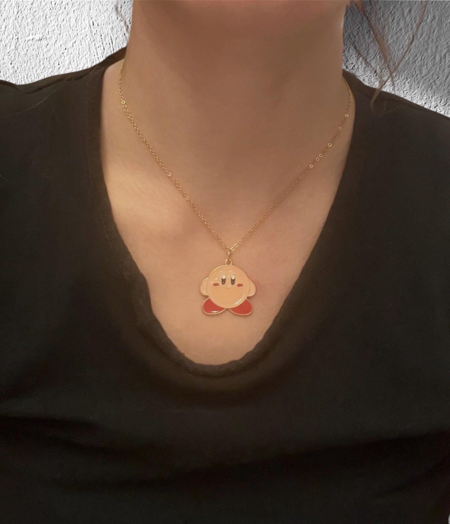 Nintendo Kirby Halsband för Retro Gamer Present Tv-spel Smycken Kirby Berlock Nintendo Hängsmycke Kirby Smycken Guld Halsband