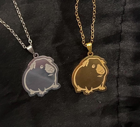 Guinea Pig Necklace Silver Gold Imitation Necklace for Guinea Pig Lover Gift for Guinea Pig Owner I love Guinea Pigs Jewelry