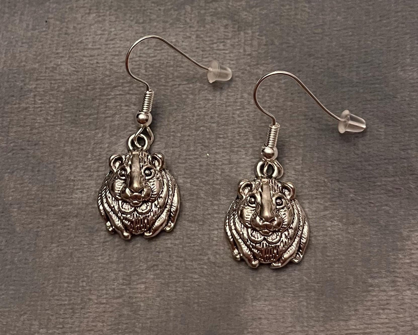 Guinea Pig Earrings Silver Imitation Minimalistic Jewelry for Guinea Pig Lover Gift Animal Earrings Cavy
