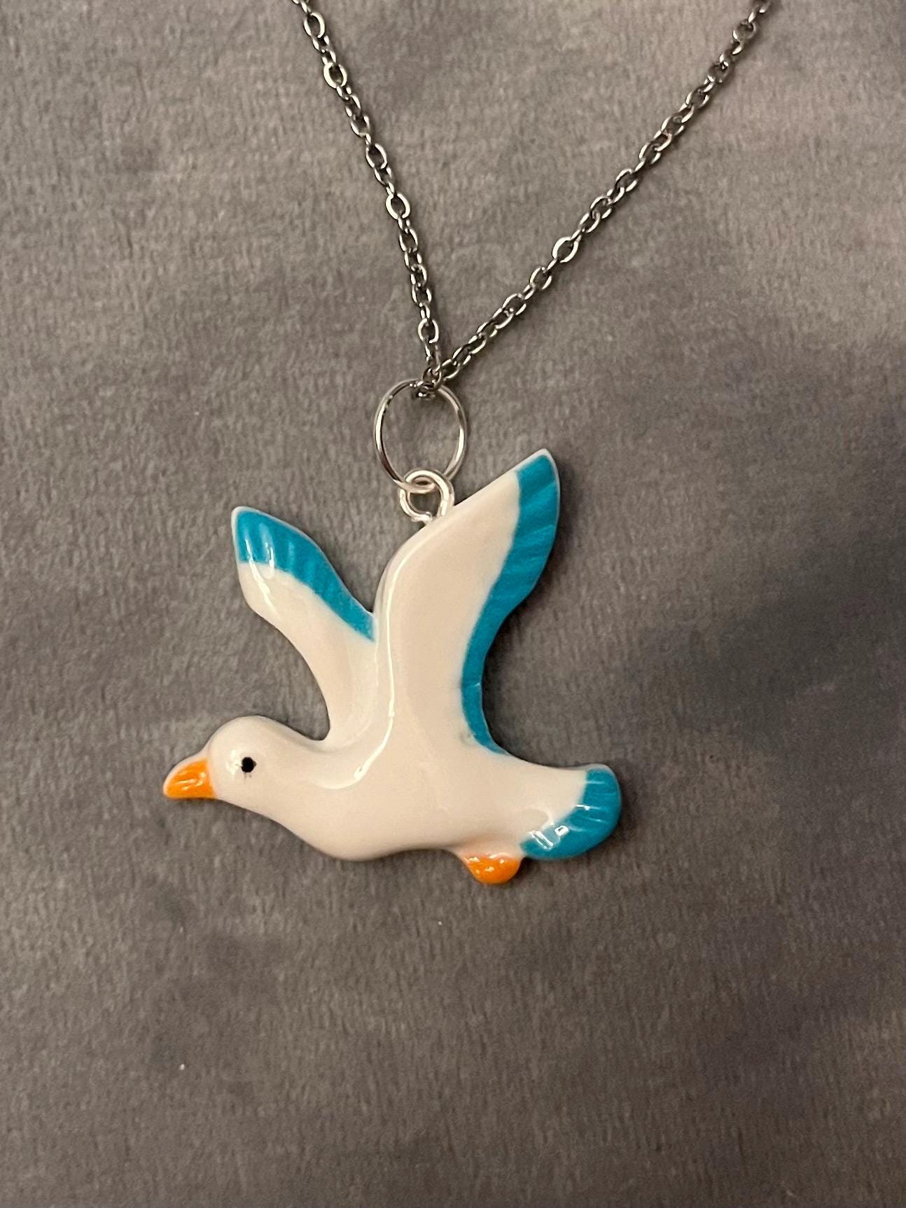 Fiskmås halsband Måshalsband för måsälskare fågelälskare smycken mås berlock trut jag älskar måsar