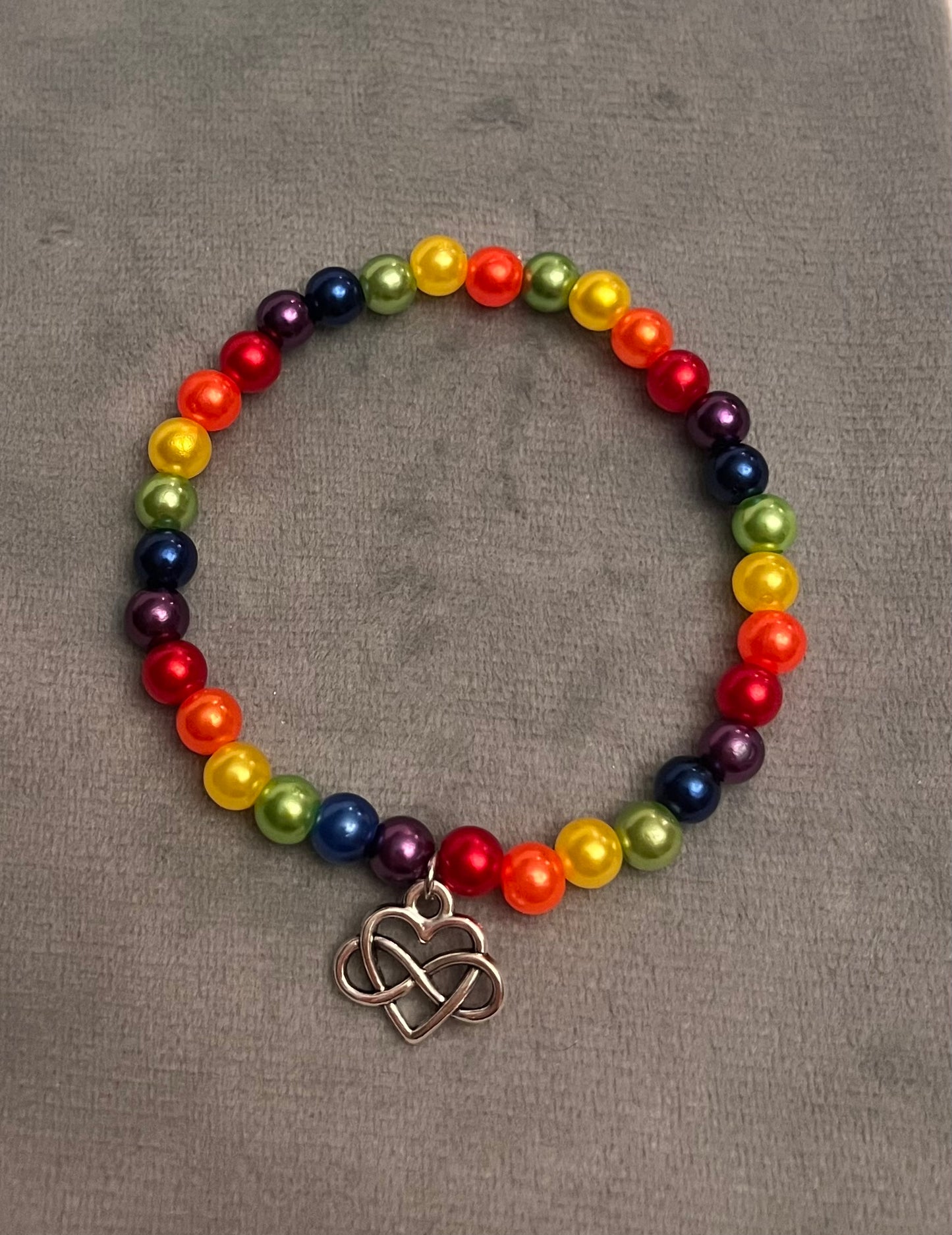 Autism Bracelet Elastic Beaded Bracelet Autism Awareness ASD Jewelry Autistic Bracelet Rainbow Colors