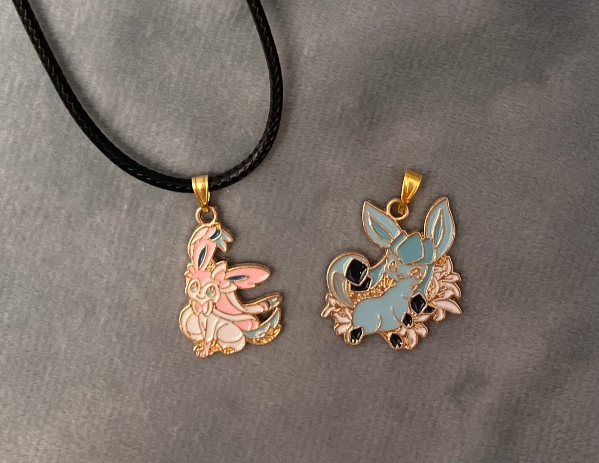 Sylveon Glaceon Necklace Eeveelutions Jewelry  Pokemon Necklace Sylveon Charm Glaceon Pendant Eeveelution