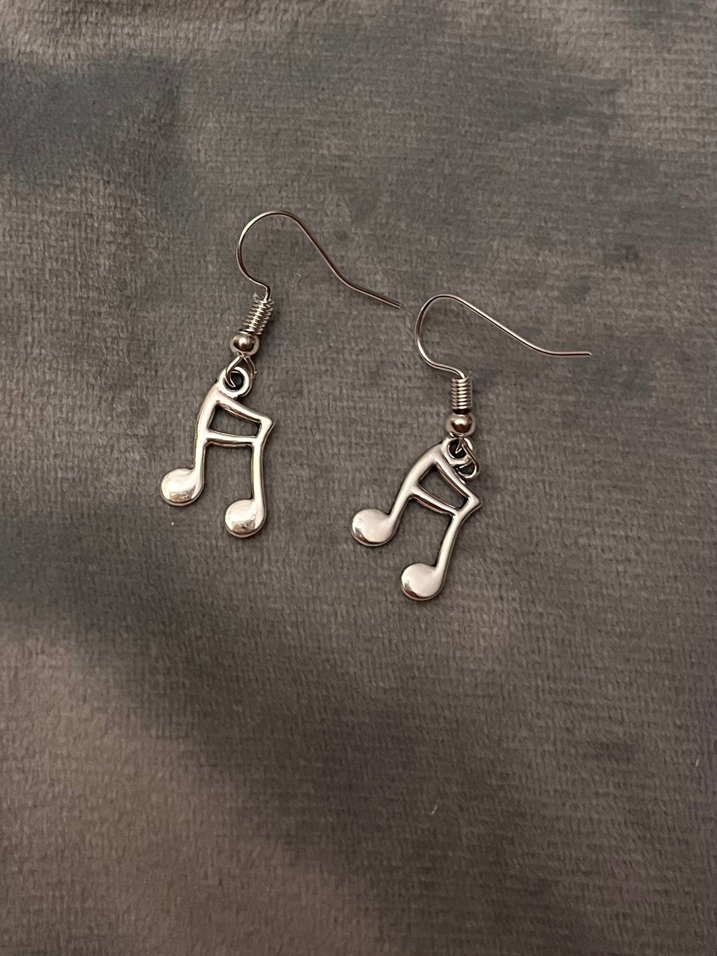 Musical Notes Earrings Music Lover Gift Musician Drop dangle earrings Silver Imitation