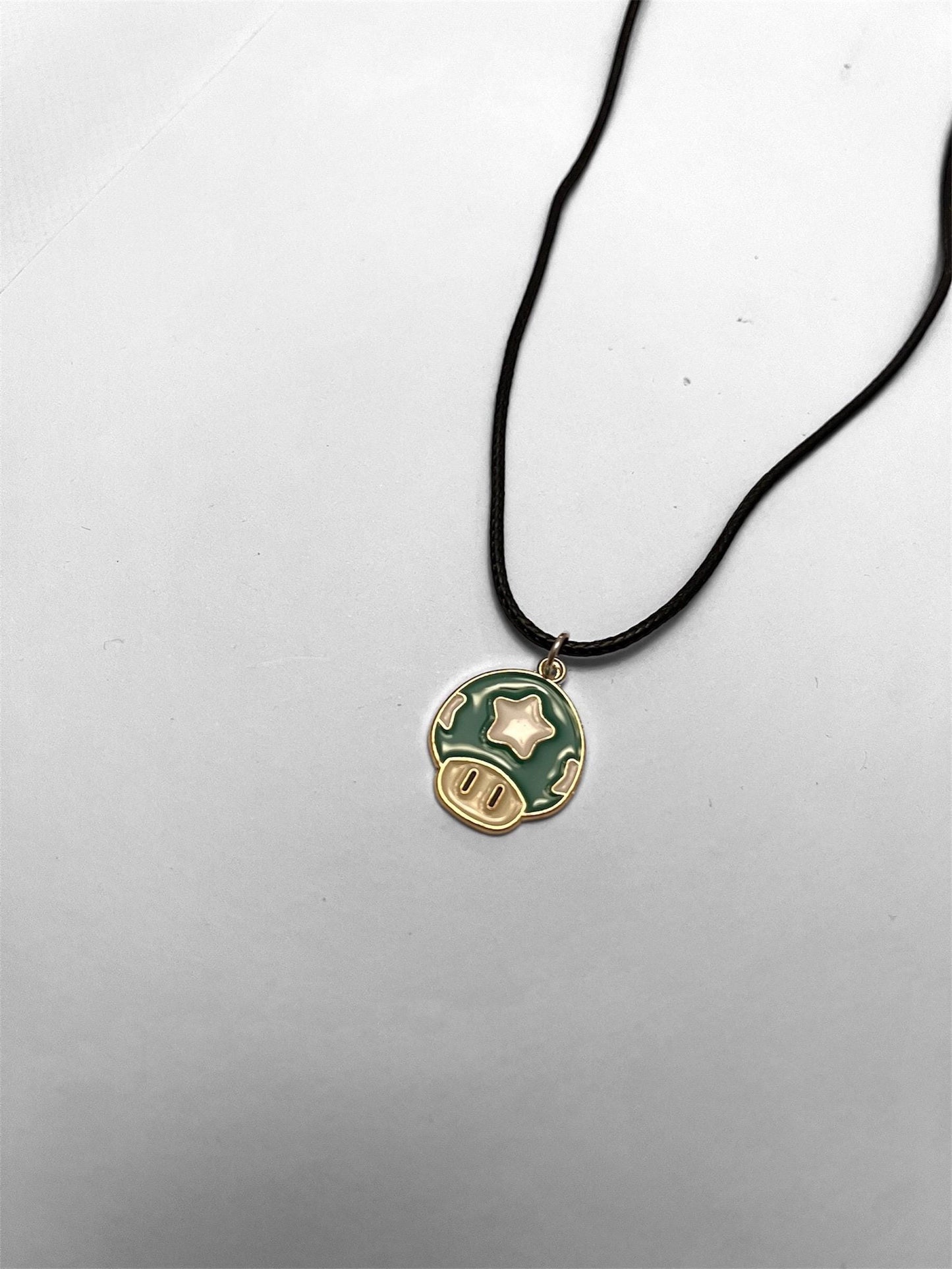 Nintendo 1-Up Mushroom Necklace Super Mario Mushroom Charm Nostalgic Gift for Retro Gamer Handmade Video Game Jewelry Green Mushroom Pendant