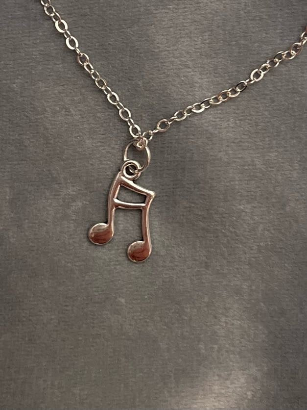 Musical Note Necklace Note Charm Music Necklace for Music Lover Gift Silver Imitation