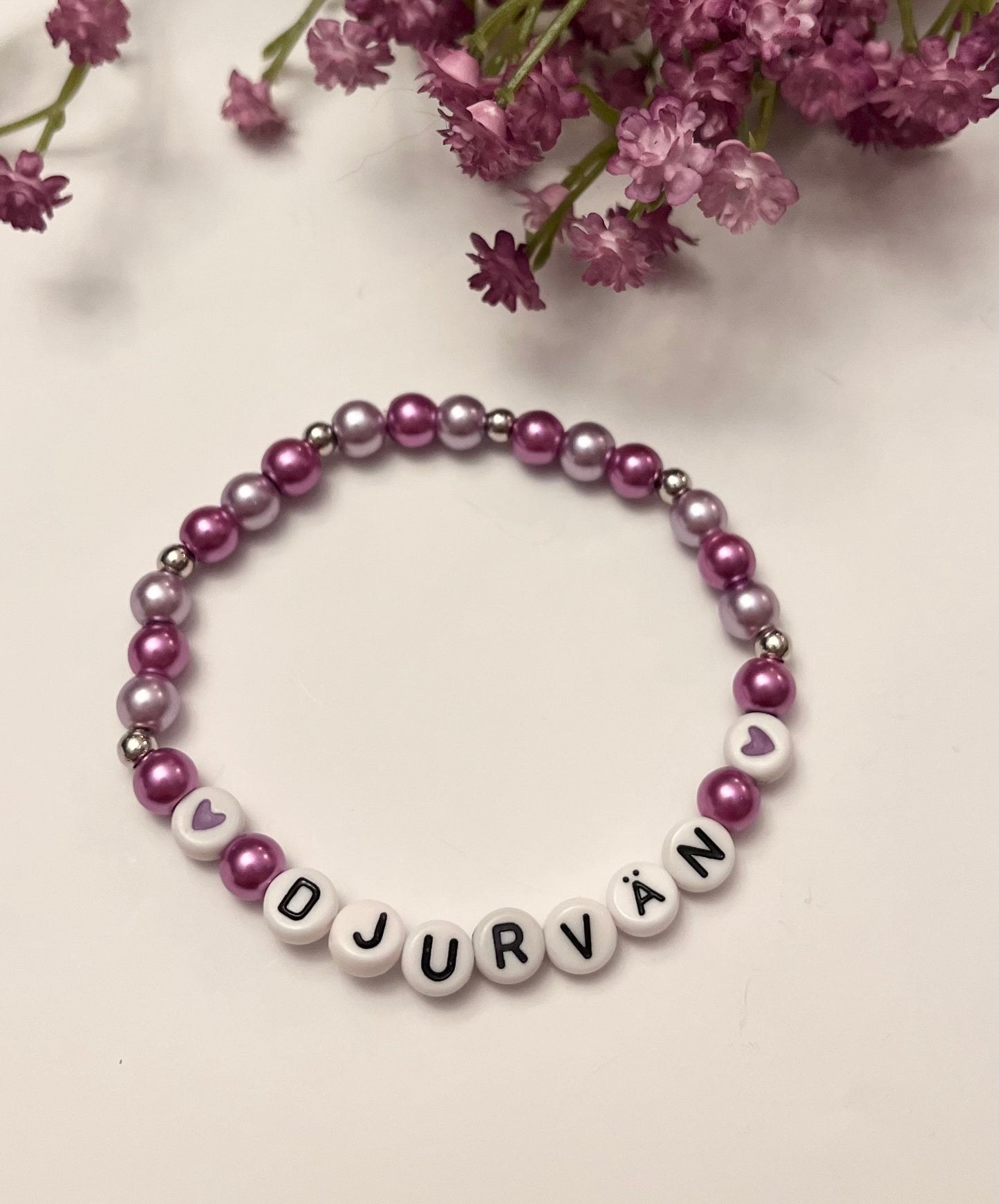 Vegan armband pärlat armband Djurvän handgjorda smycken med bokstäver Present till aktivist  