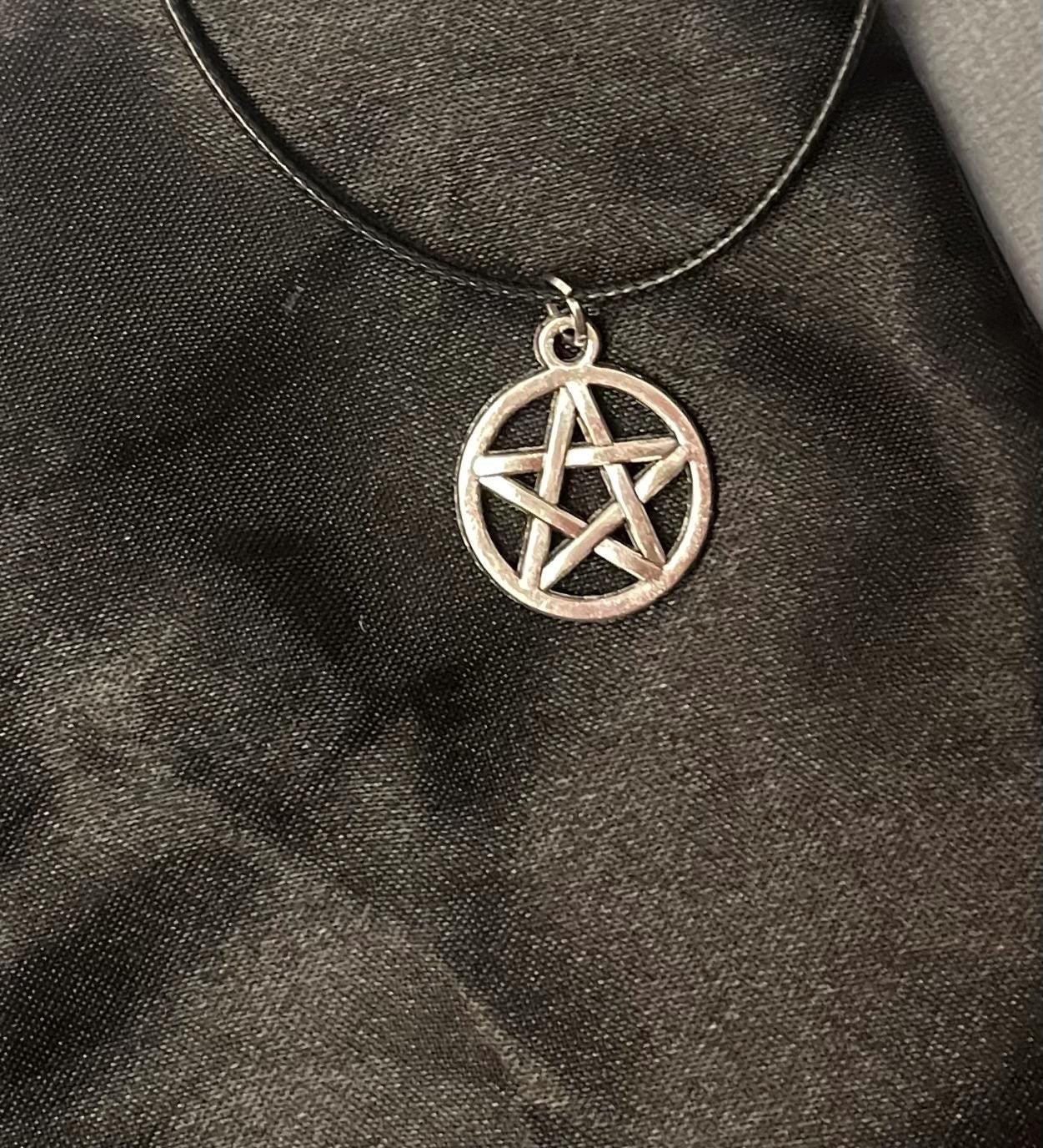 Choker Pentacle Halsband Wicca Present Pagan Hänge Stjärna Silver Imitation Gudinna Smycken Pentakel halsband