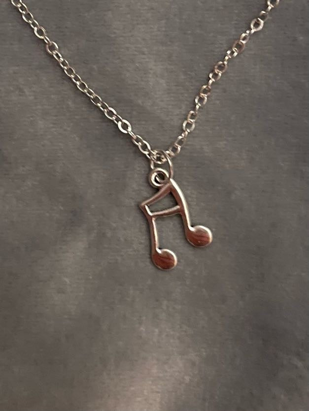 Musical Note Necklace Note Charm Music Necklace for Music Lover Gift Silver Imitation