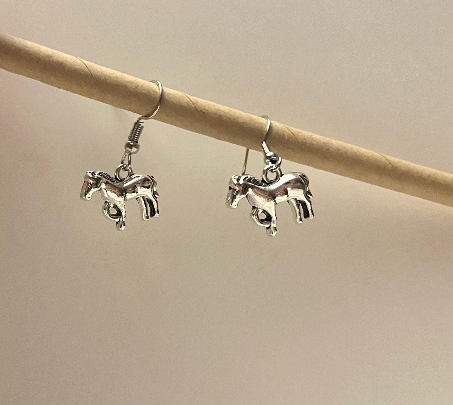 Horse Earrings Silver Imitation Minimalistic Jewelry for Horse Lover Gift Animal Earrings Stainless Steel