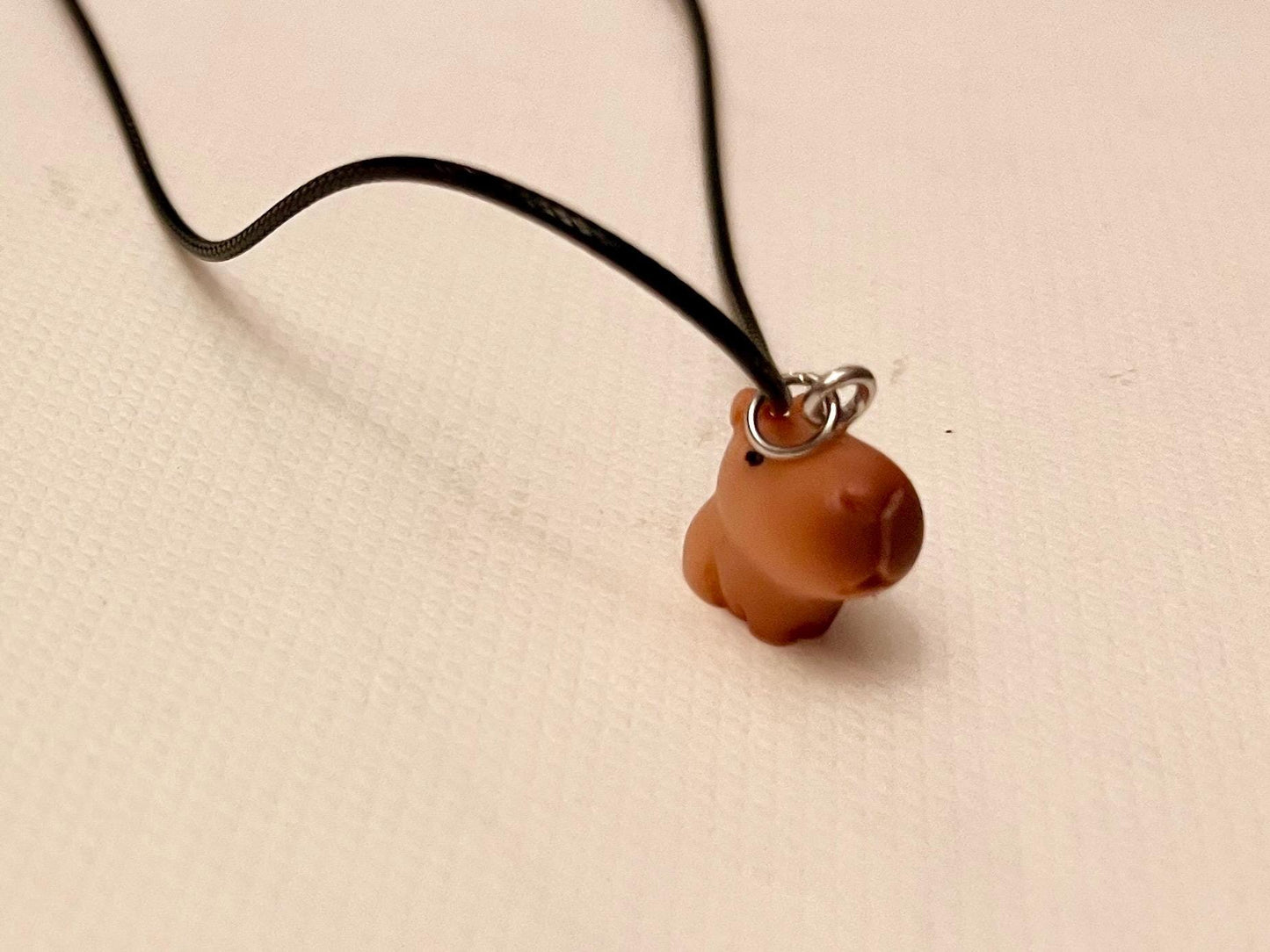 Capybara Necklace Cute Miniature Animal Jewelry Kapibara Charm Kawaii Choker