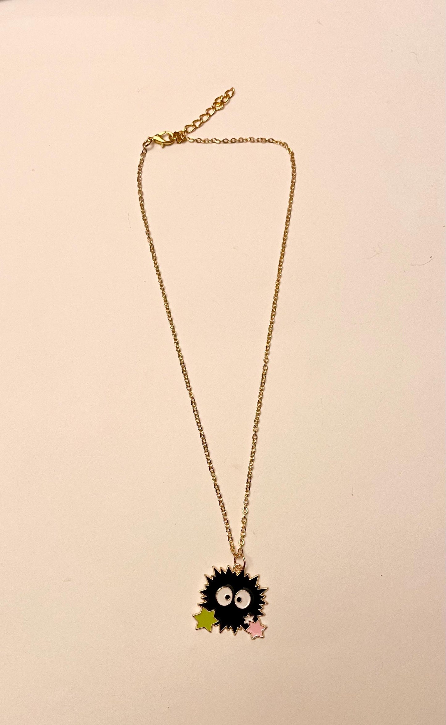 Susuwatari Necklace Studio Ghibli Necklace Black Soot Sprites Jewelry Makkuro Kuroske Konpeitou Necklace for Ghibli Lover Gift Cute Ghibli