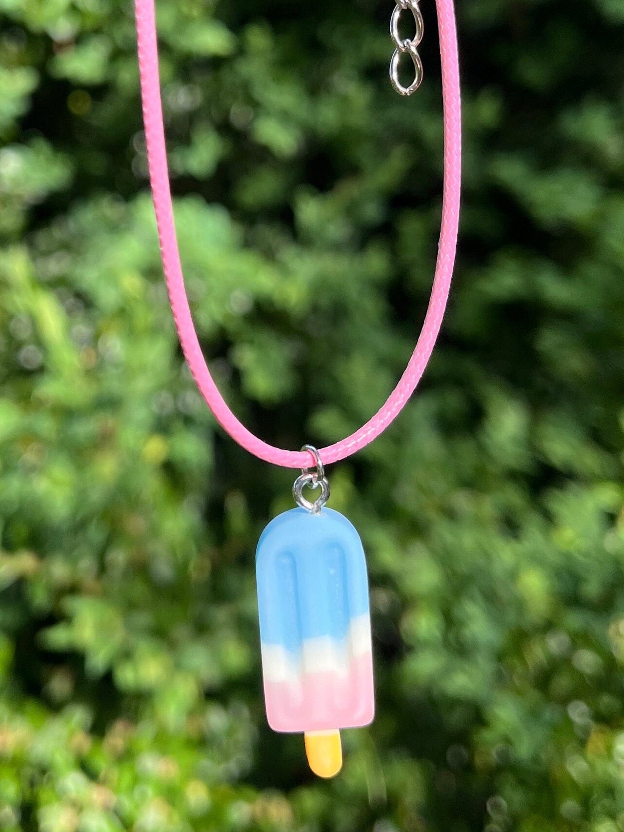 Glasshalsband Miniatyr Efterrätt smycken Glassberlock Sött halsband Hänge Sommarsmycken