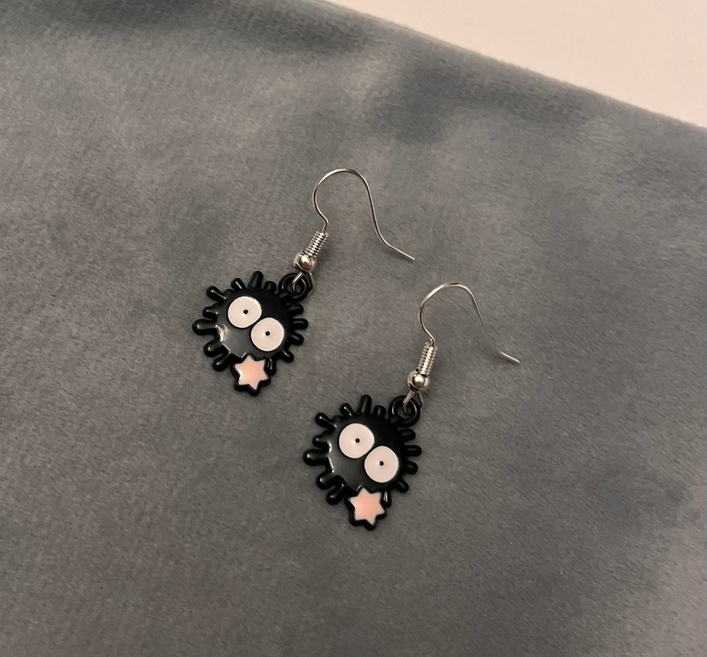 Susuwatari Earrings Black Soot Sprites Studio Ghibli Jewelry Ghibli Lover