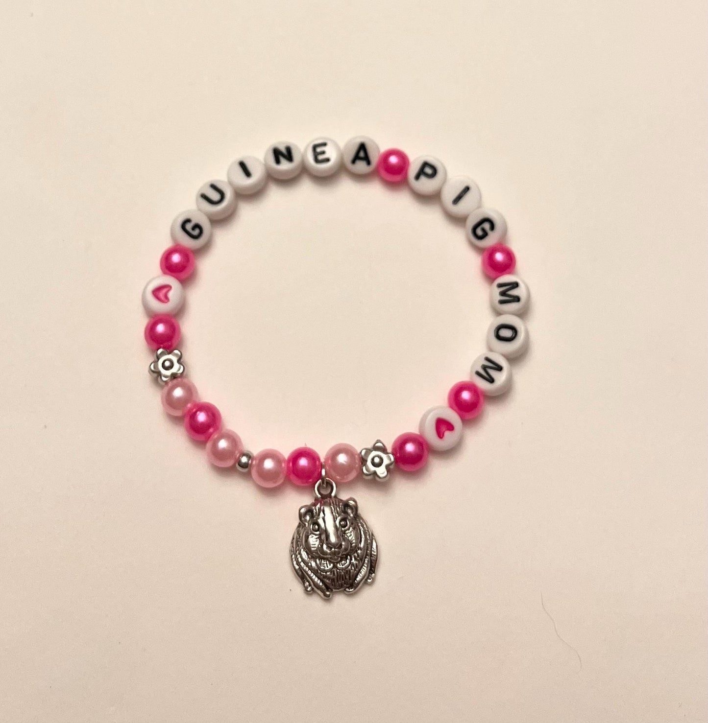 GUINEA PIG MOM Bracelet Beaded Elastic Bracelet Gift for Guinea Pig Owner Handmade Jewelry for Guinea Pig Lover I Love Guinea Pigs