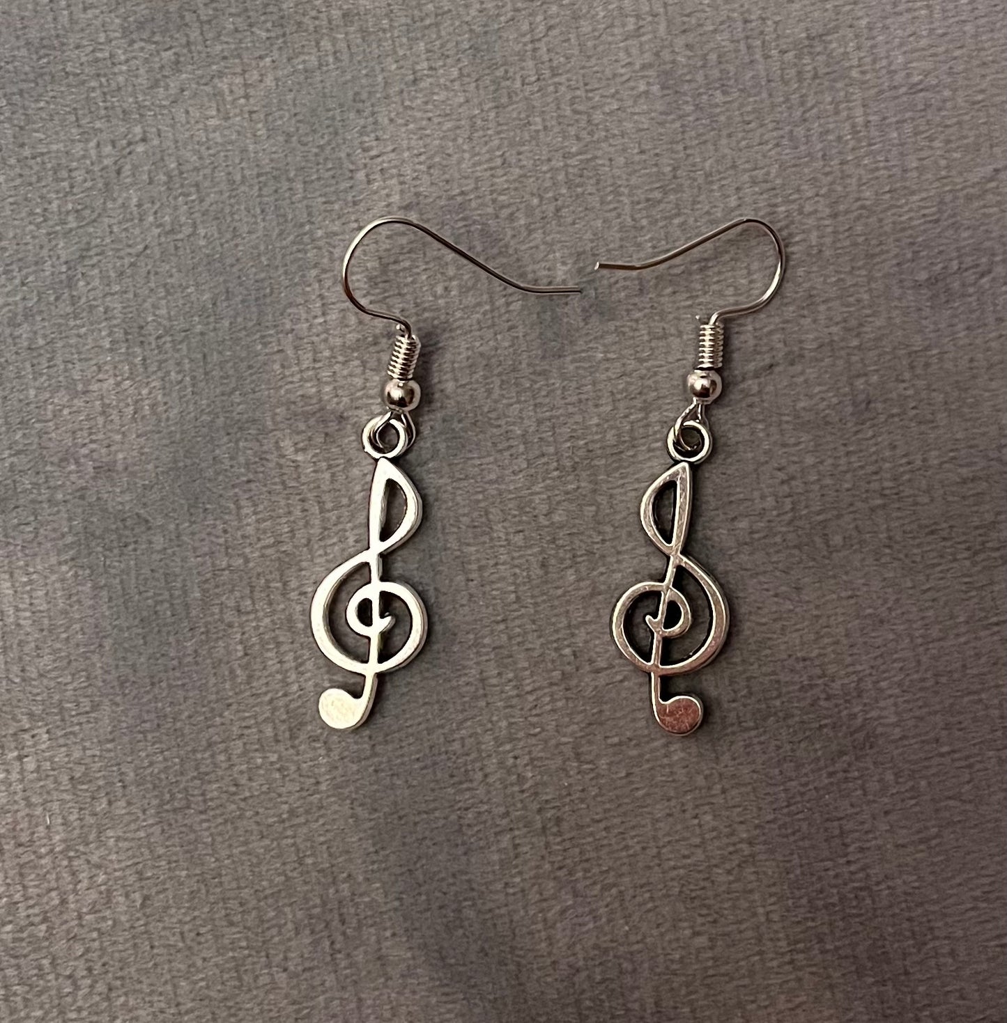 Treble Clef Earrings G-clef Charm Music Earrings Note Silver Imitation