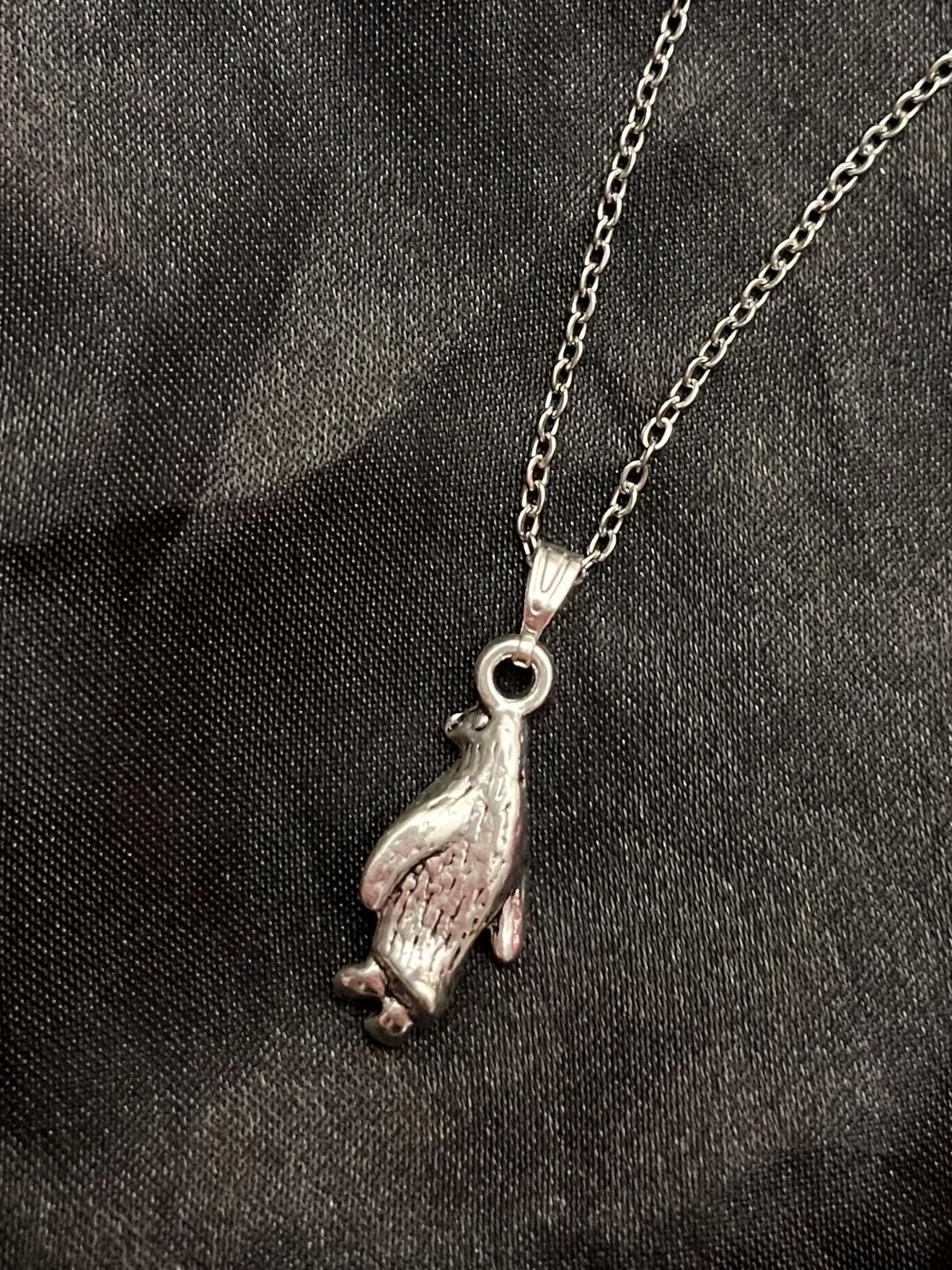 Emperor Penguin Necklace for Penguin Lover Gift I Love Penguins Jewelry Penguin Charm Silver Imitation Penguin Pendant Animal