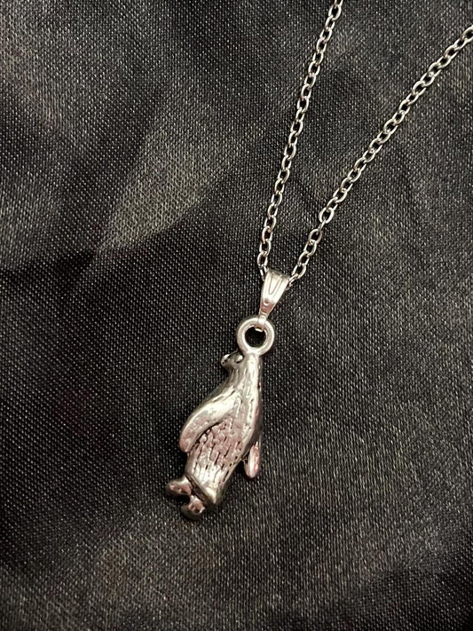 Emperor Penguin Necklace for Penguin Lover Gift I Love Penguins Jewelry Penguin Charm Silver Imitation Penguin Pendant Animal