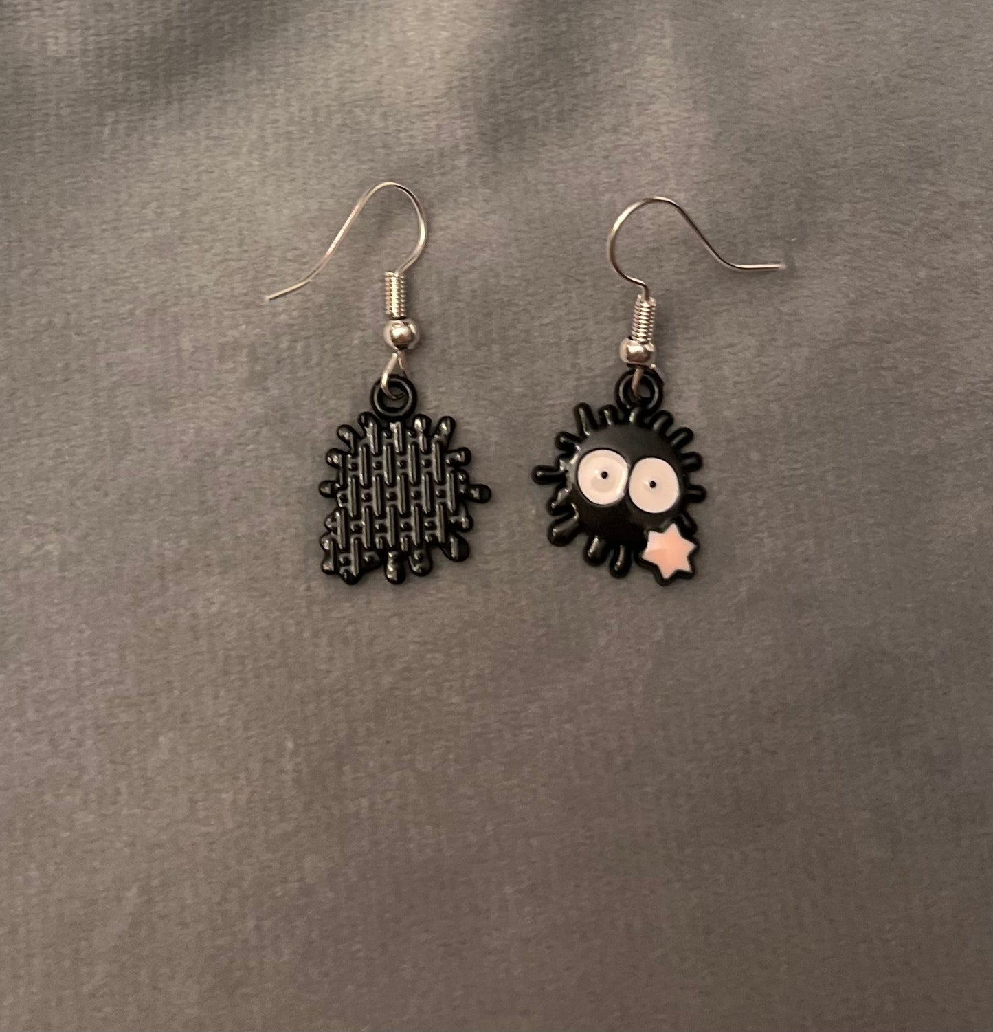 Susuwatari Earrings Black Soot Sprites Studio Ghibli Jewelry Ghibli Lover