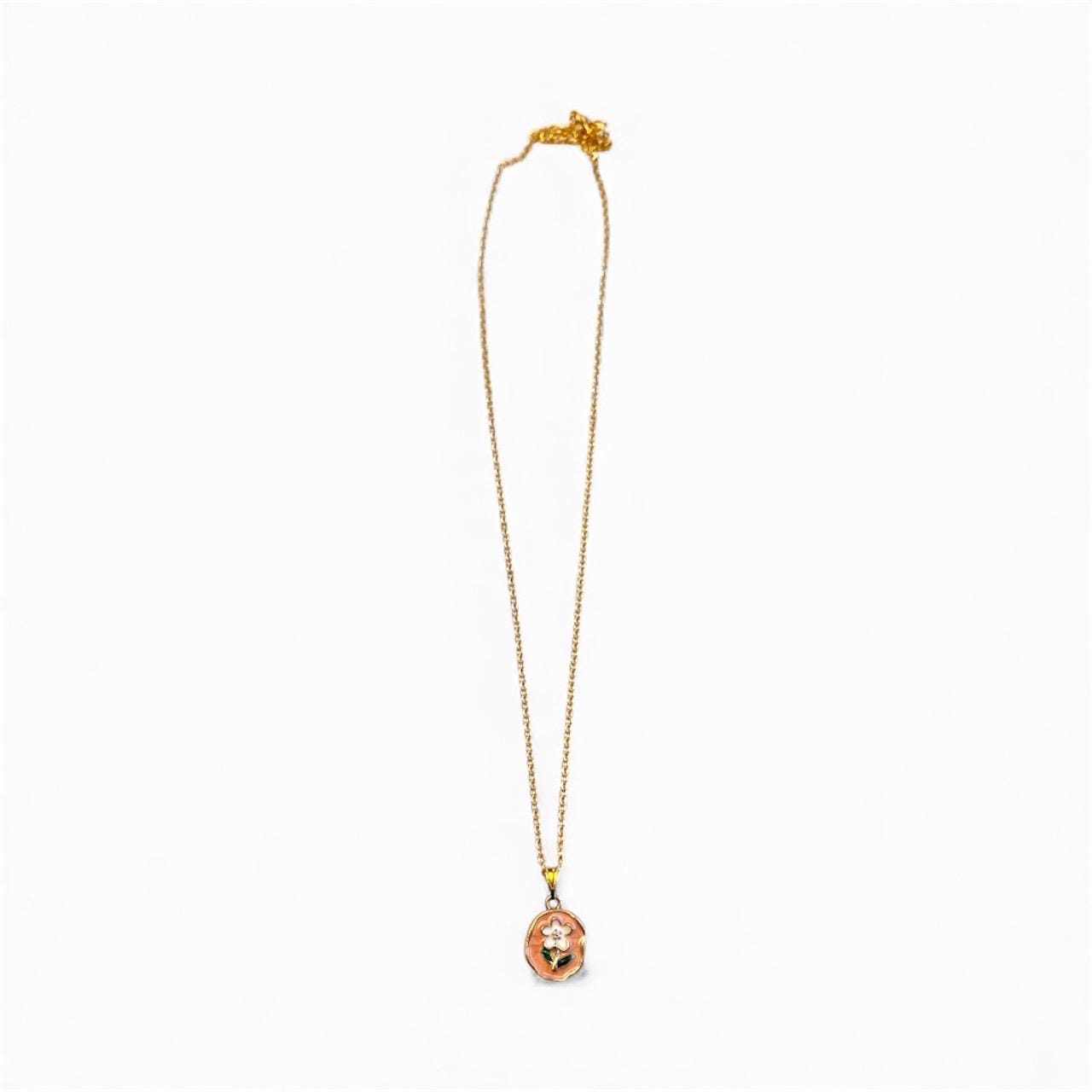 Blomhalsband Vitsippor Guldimitation Halsband Vintage Look Smycken Söt Blomma