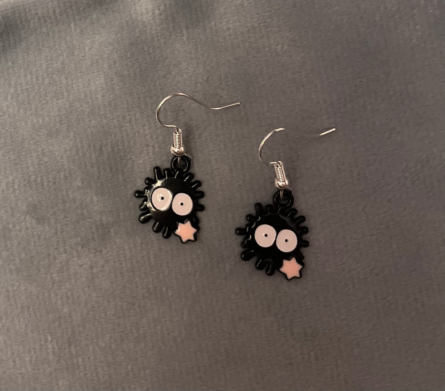 Susuwatari Earrings Black Soot Sprites Studio Ghibli Jewelry Ghibli Lover