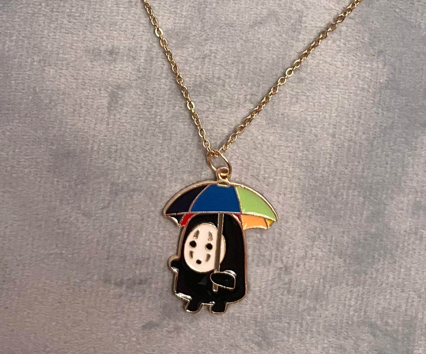 Halsband Faceless Studio Ghibli halsband Kaonashi smycken No face halsband för Ghibli-älskare present sött Ghibli-hänge 