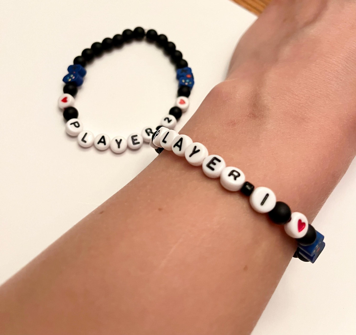 Player 1 and Player 2 Bracelets for Gamers and Couples Jewelry Gift for Gamer Video Game Jewelry with Controller Bracelet
