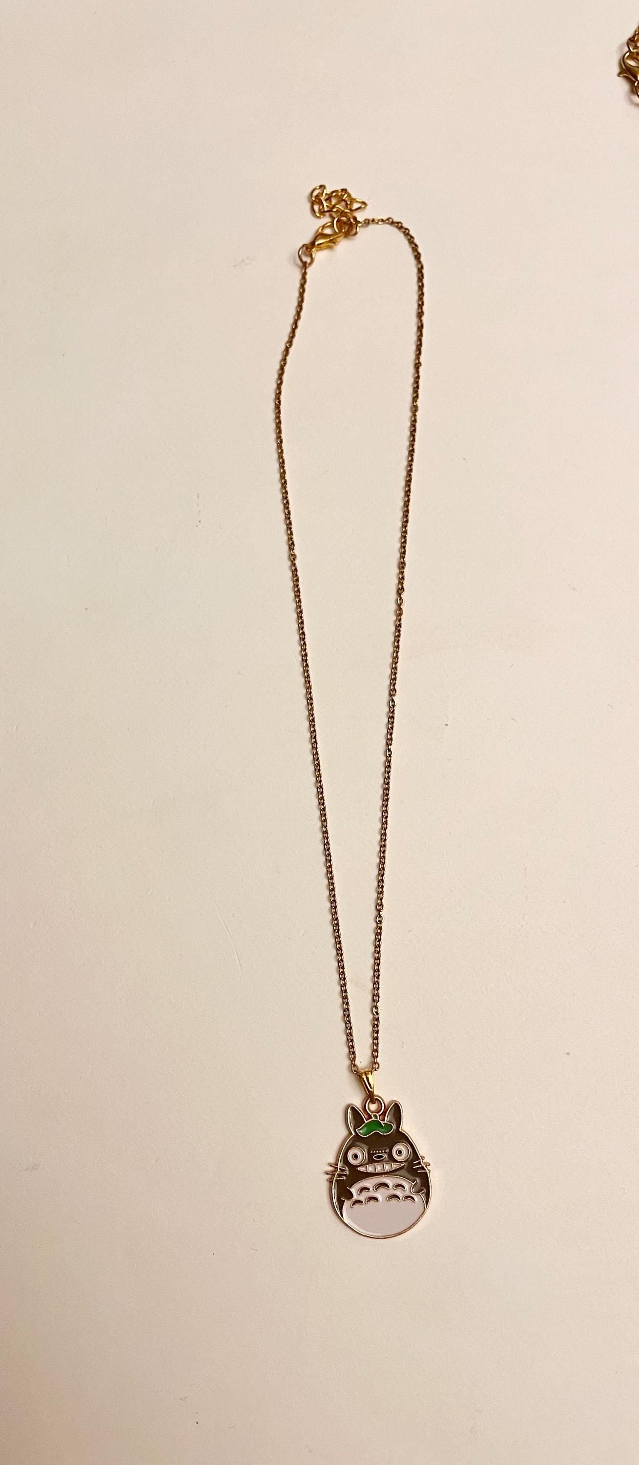 Totoro Halsband Studio Ghibli Älskare present Smycken Totoro Berlock Anime Halsband Jag Älskar Ghibli Merchandise Totoro Guld Imitation
