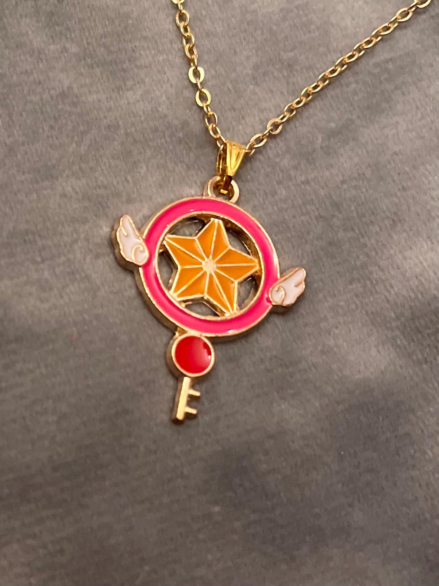 Cardcaptor Sakura Necklace Gold Imitation Jewelry for Anime Lover Gift