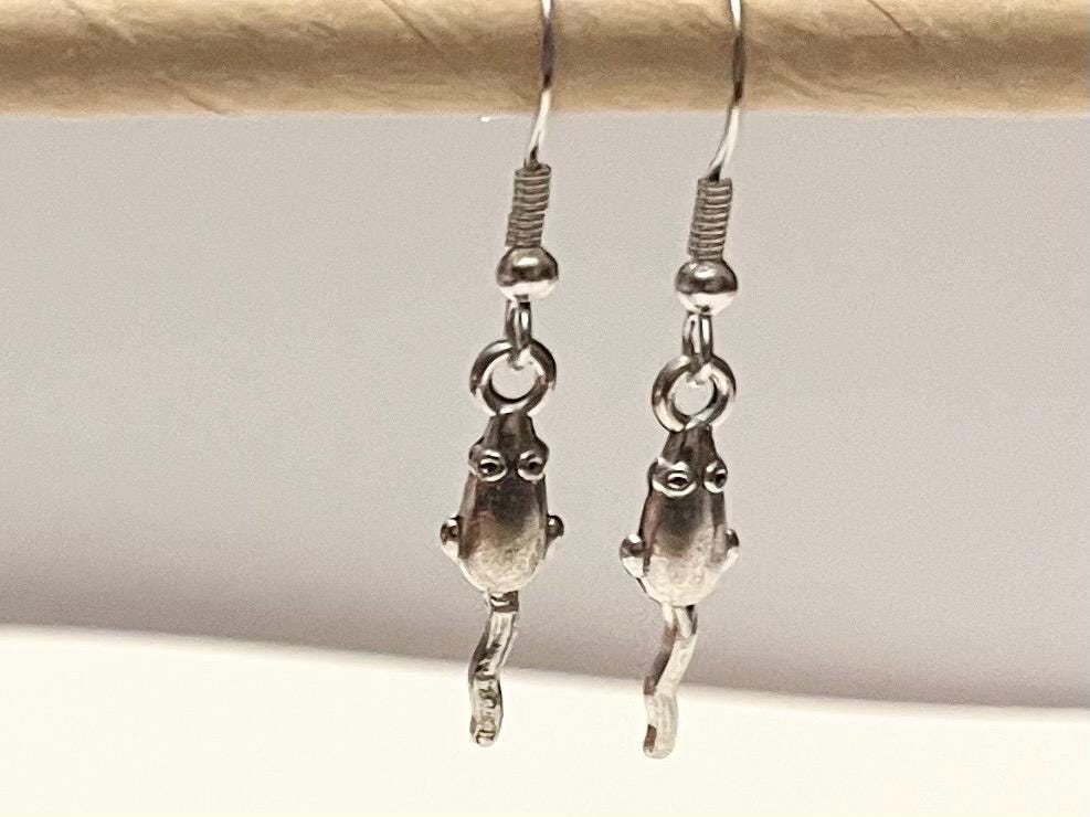 Råttor örhängen Silverimitation Musörhängen Minimalistiska Smycken med djur Råttor örhängen Möss Örhängen 