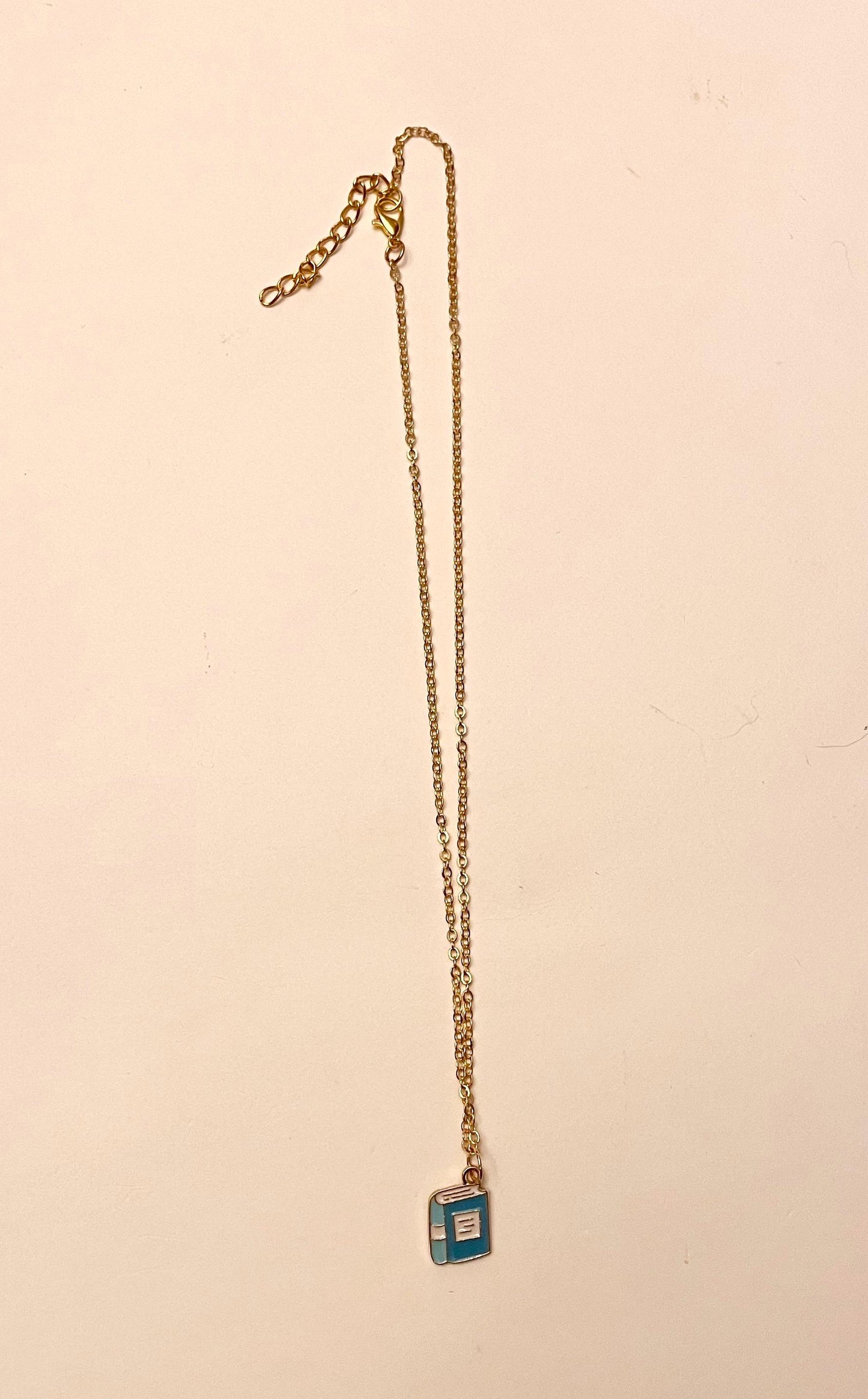 Book Necklace for Booklover Gift for Reader Miniature Book Jewelry I love Books Gold Imitation