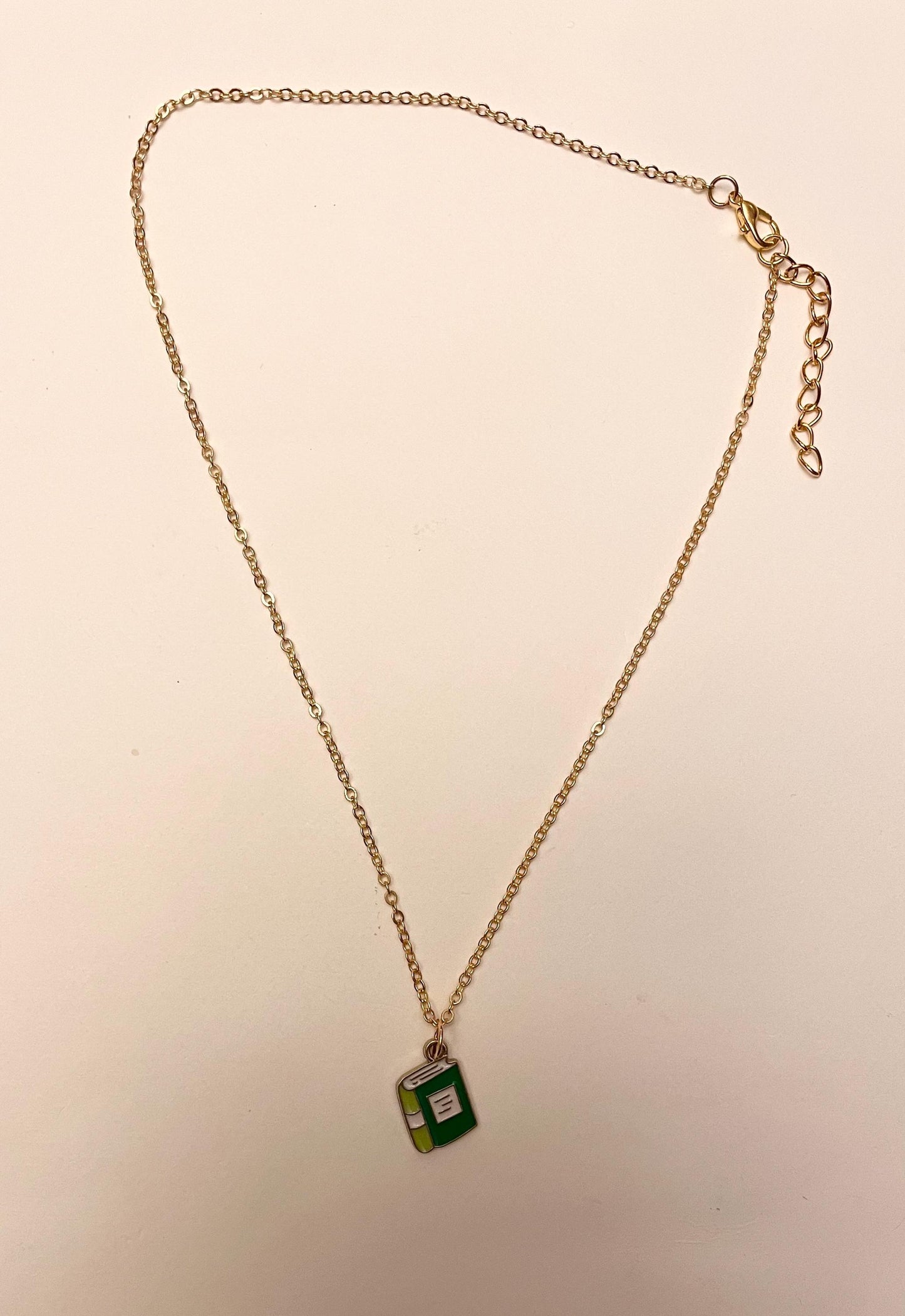 Book Necklace for Booklover Gift for Reader Miniature Book Jewelry I love Books Gold Imitation