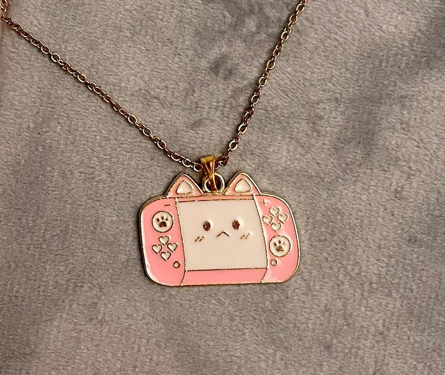 Cozy Gamer halsband för Gamer Girl Present Gamer smycken Tv-spel Konsol berlock Spelhalsband Rosa Guldimitation