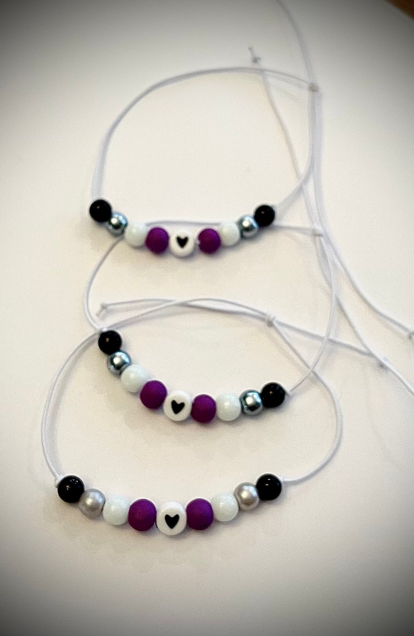 Asexuell armband Pärlat Armband Justerbart HBTQ+ Smycken för Pride Accessoarer
