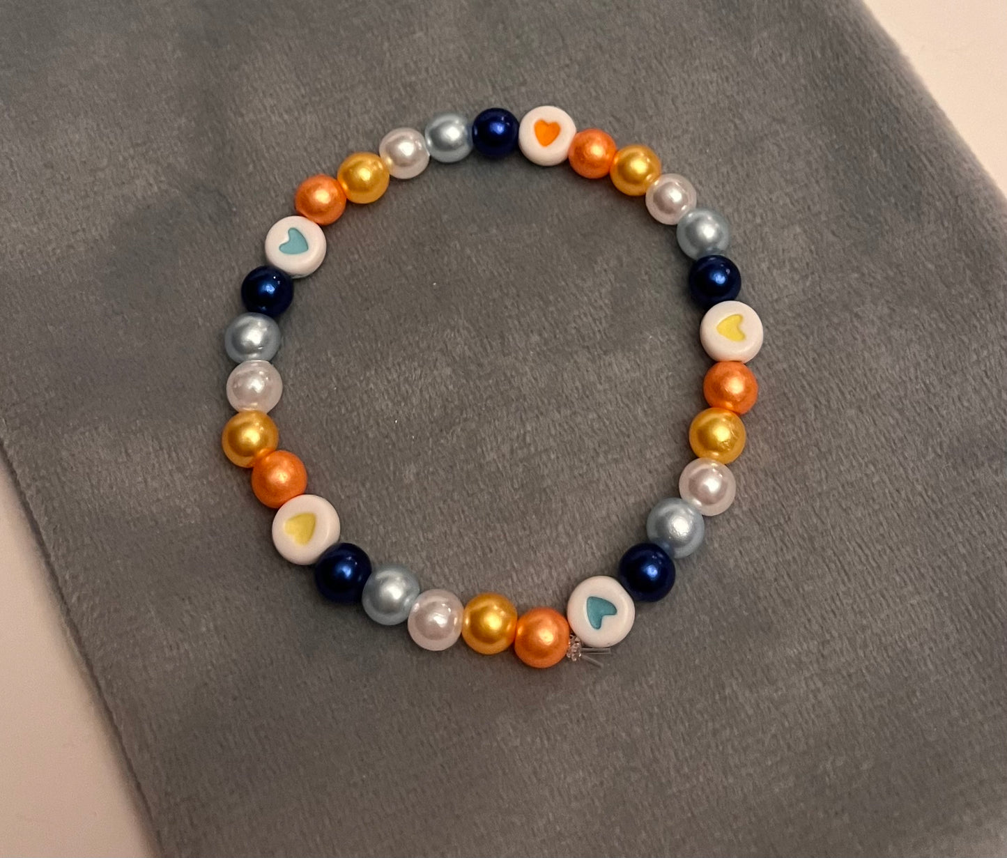 Aroace Bracelet Beaded Elastic with Hearts for Pride Season LGBTQ+ Jewelry Aroace flag colors