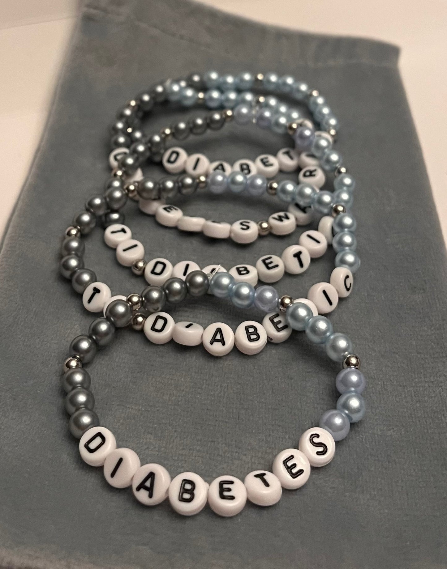 Diabetes Bracelet Diabetic Beaded Bracelet for Diabetes Awareness Elastic Bracelet Diabetes Jewelry
