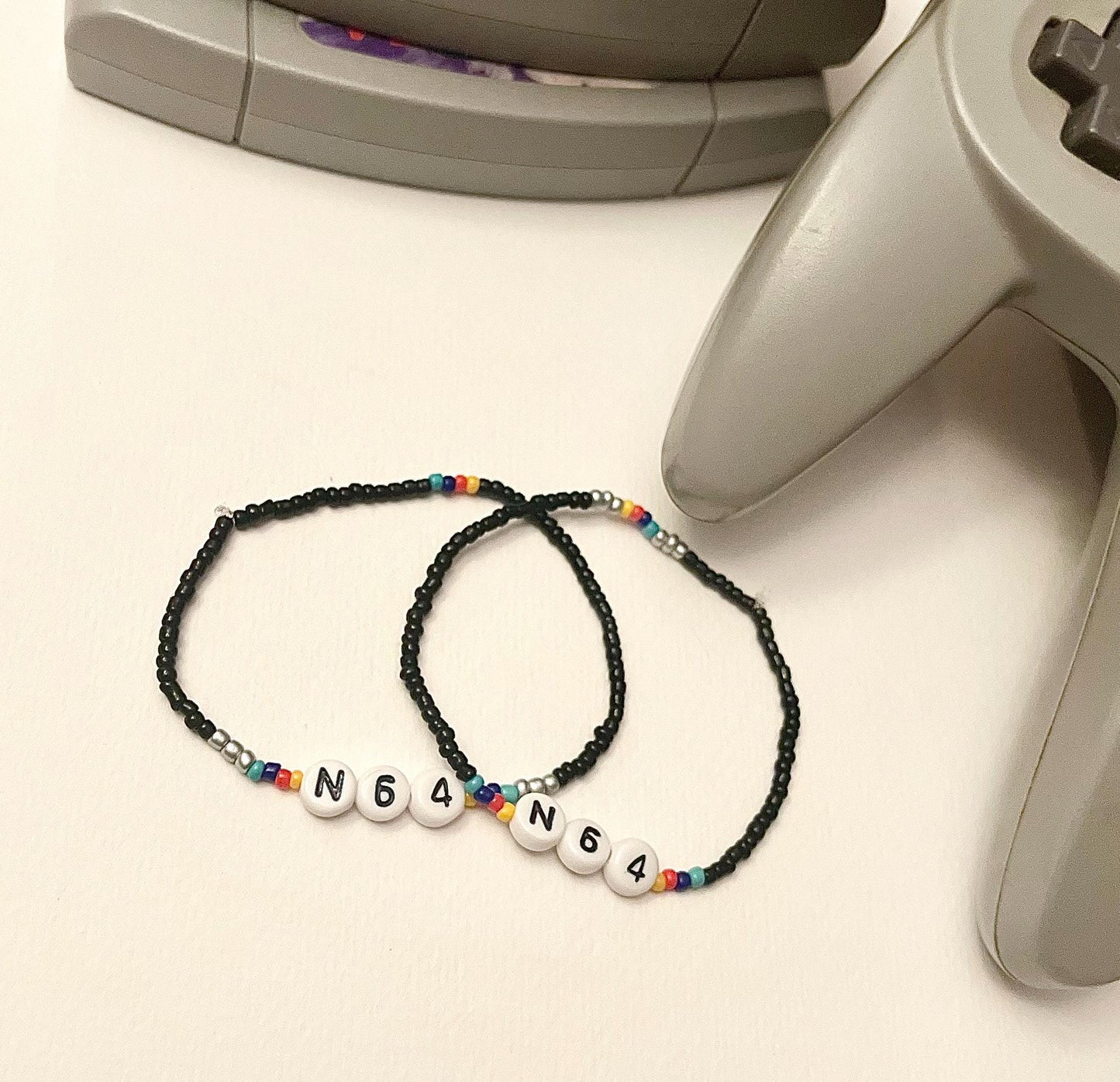 Nintendo 64 Bracelet Retro Video Game Bracelet for Retro Gamer N64 Jewelry Nintendo Gift N64 Nostalgic Simple Bracelet with Seed Beads