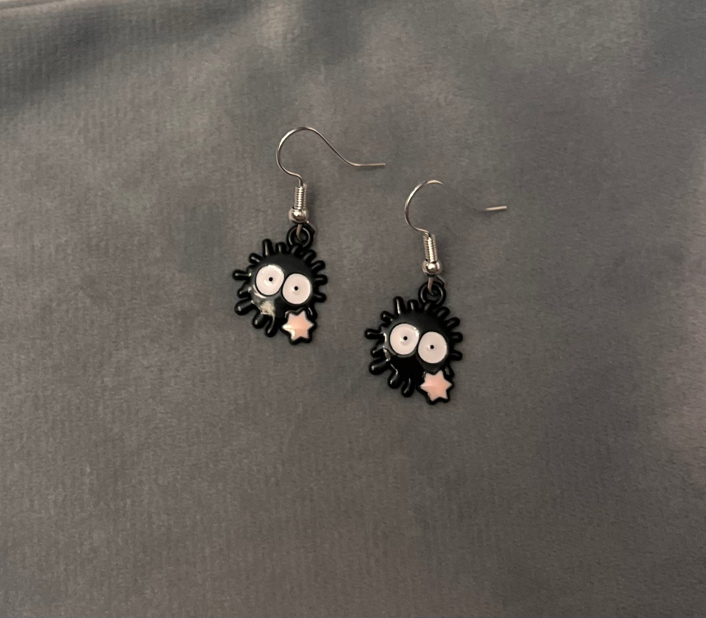 Susuwatari Earrings Black Soot Sprites Studio Ghibli Jewelry Ghibli Lover