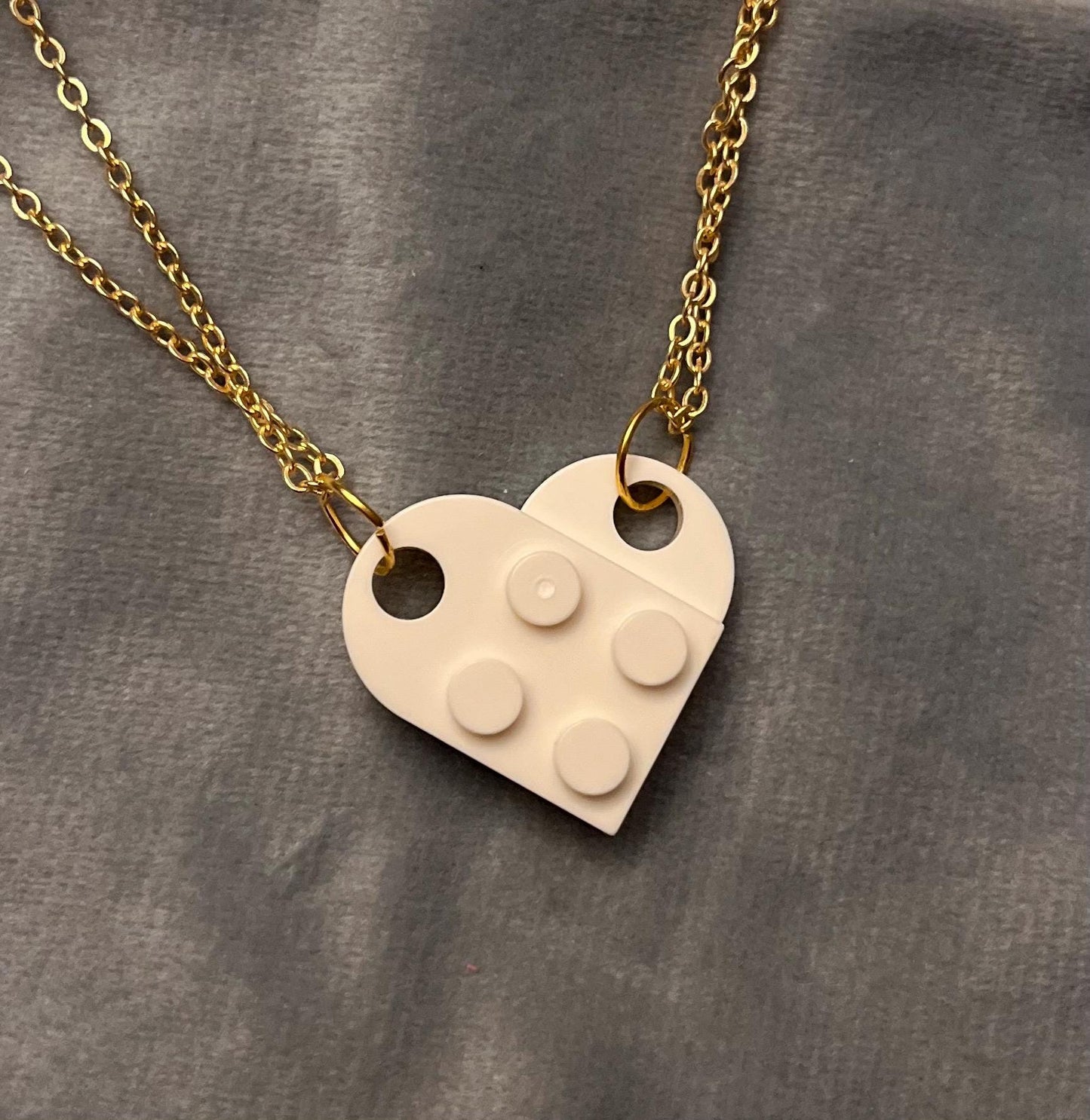 Lego Hjärta halsband för Par och Bästa Vänner Halsband Guld imitation Smycken Vänskapshalsband vänskapshjärta
