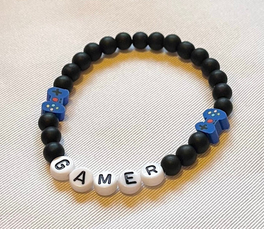 Snyggt Gamer armband med pärlor, present till gamer tv-spel smycken 