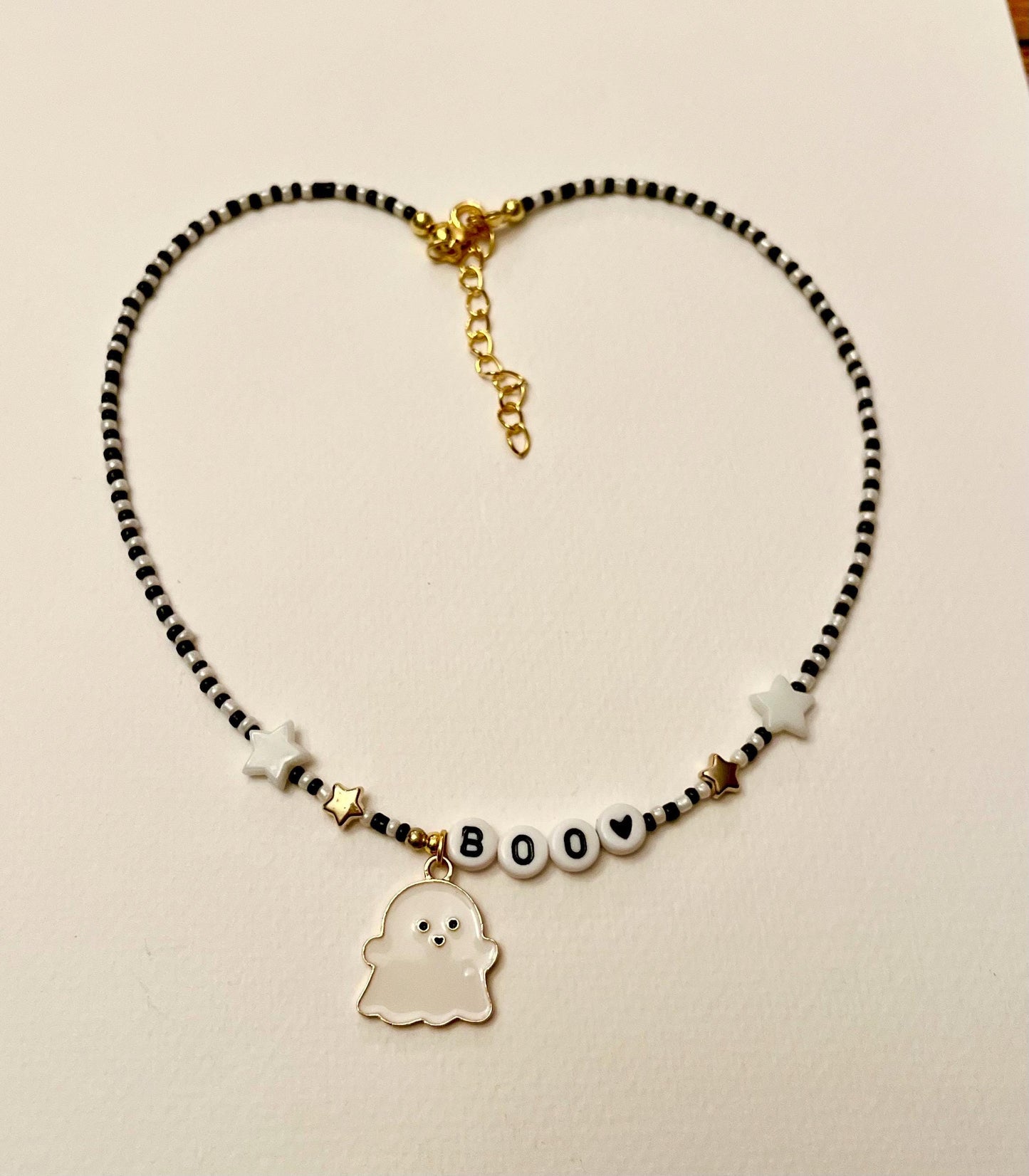 Halloween Choker Pärlhalsband Spöksmycken för Halloween Halsband med Sött Spöke boo Halsband Halloweenfest